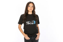 Load image into Gallery viewer, Front view of black &#39;The No Limits&#39; racing shirt with unique Indy patterns and logos.
