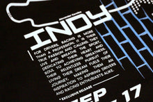 Load image into Gallery viewer, Detailed shot of &#39;The No Limits&#39; black racing hoodie&#39;s back, showcasing thrilling description of racing driver.
