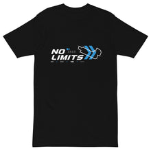 Load image into Gallery viewer, Front view of black &#39;The No Limits&#39; racing hoodie with unique Indy patterns and logos.
